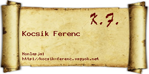Kocsik Ferenc névjegykártya